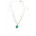Ασημένιο κολιέ - δάκρυ με ζιργκόν Emerald (SN239)